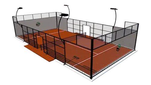 Dream panoramic padel court manufactured by SportBS for premium clubs and show courts