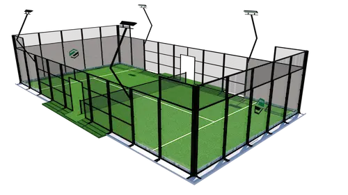 Titan padel court with pillars manufactured by SportBS for intensive use and outdoor projects