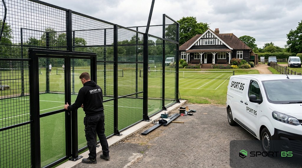 How many padel courts to be profitable, a row of indoor courts built by SportBS in the UK.